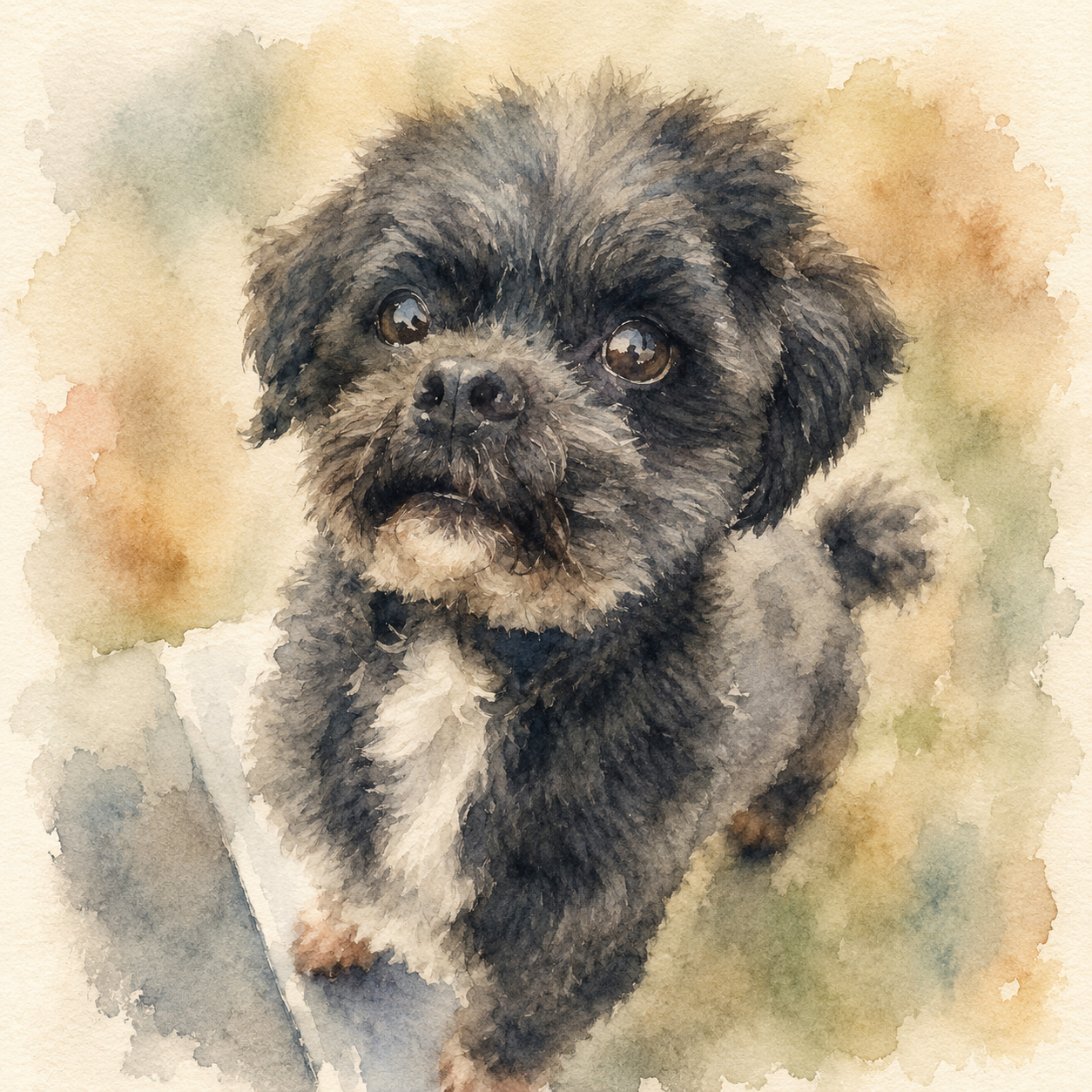 Aquarell von Hund Champa